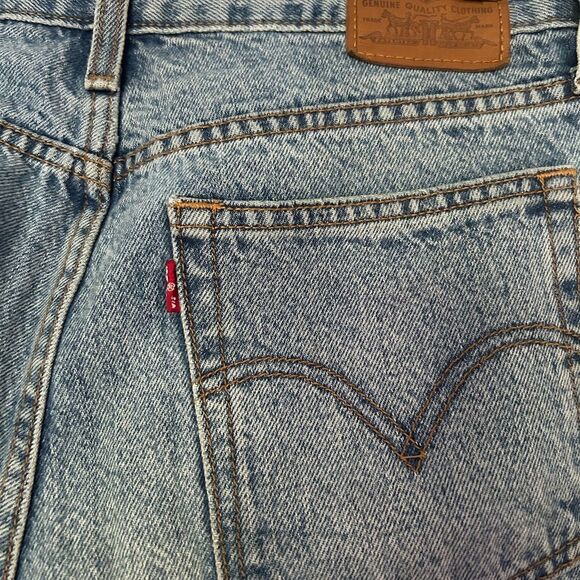 Levi’s Premium Wedgie Raw Hem Button Fly High Rise Straight Leg Jeans Size 27 - Picture 12 of 14